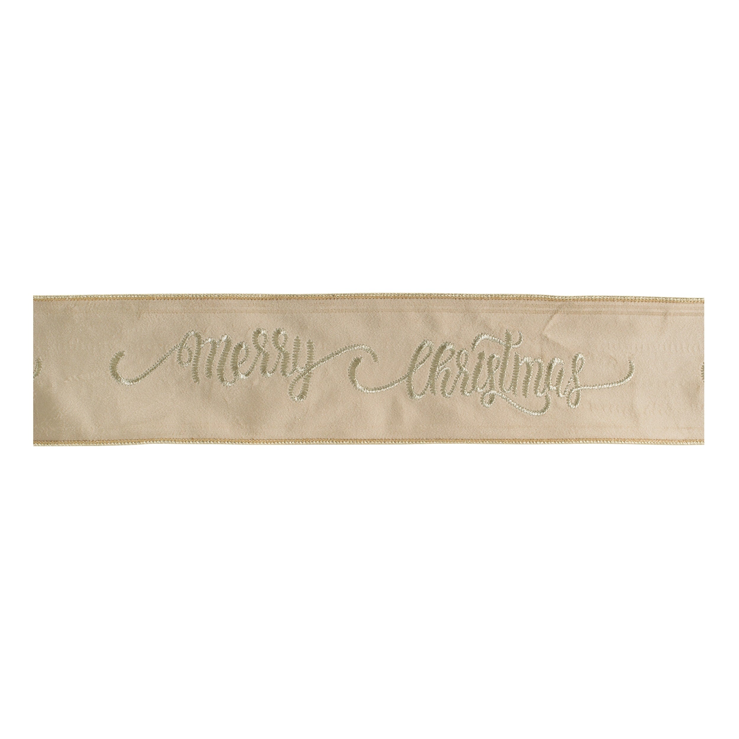 Merry Christmas Script Wired Ribbon 4 X 5 Yds.