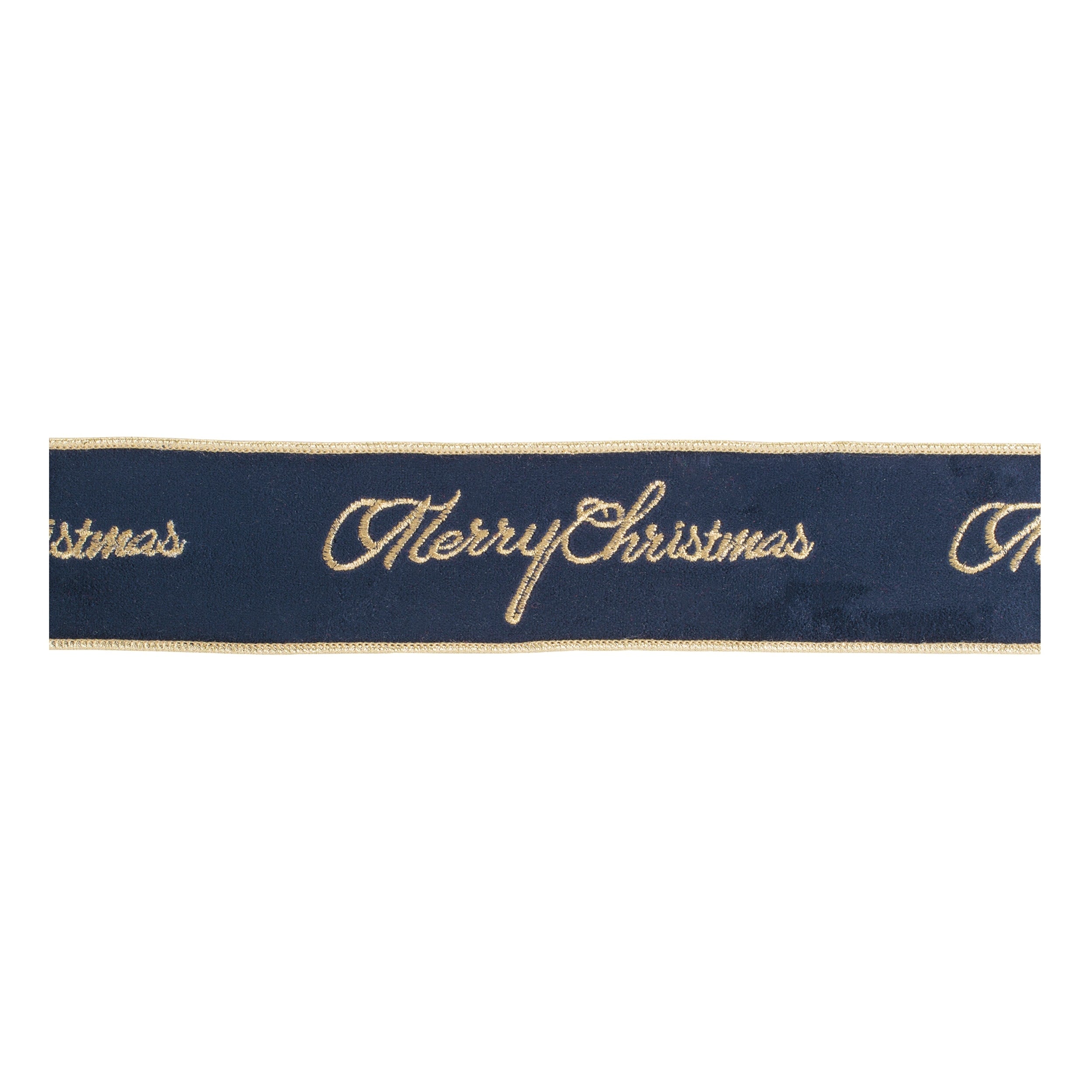 Merry Christmas Velvet Wired Ribbon 2.5 X 5 Yds.