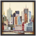 Empire Art New York City Skyline Hand Made Signed Art Collage By Ead Artists Co Op Under Tempered Glass In Black Frame
