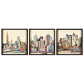 New York Skyline Abc Dimensional Collage Wall Art Framed Under Glass