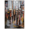 Paris Rain Mixed Media Iron Hand Painted Dimensional Wall D Cor