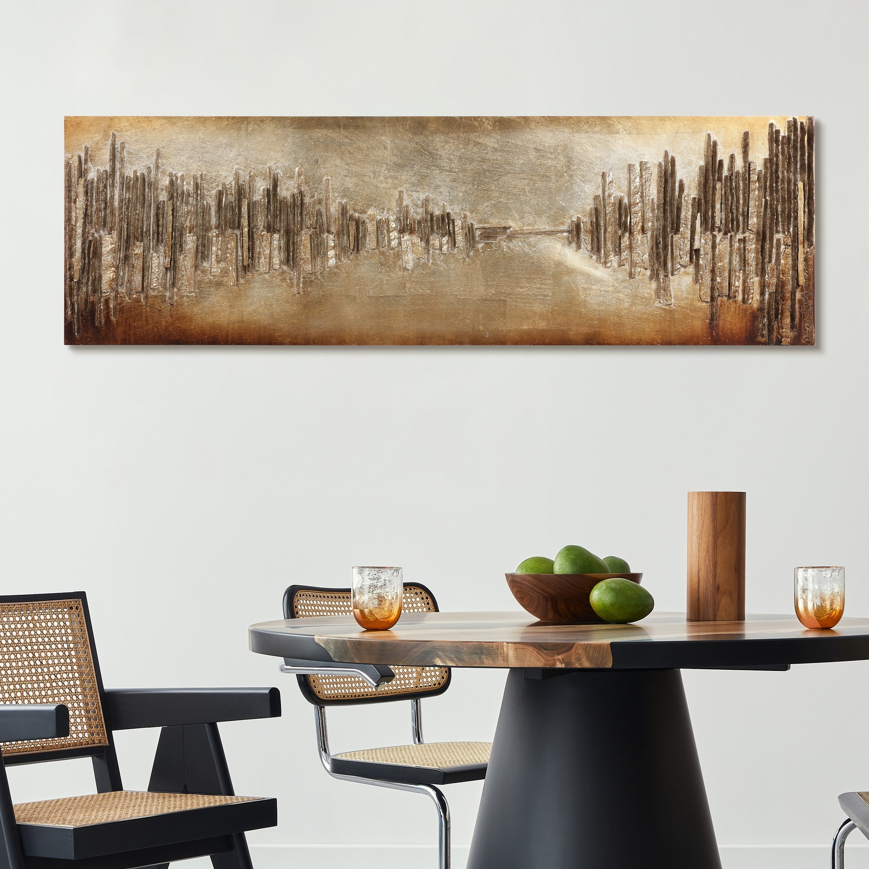 Passages Metallic Handed Painted Rugged Wooden Blocks Wall D Cor