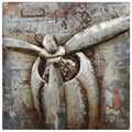 Retro Airplane Mixed Media Iron Hand Painted Dimensional Wall Art
