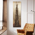 Stratified Metallic Handed Painted Rugged Wooden Blocks Wall D Cor