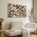 Textured 1 Metallic Handed Painted Rugged Wooden Blocks Wall D Cor