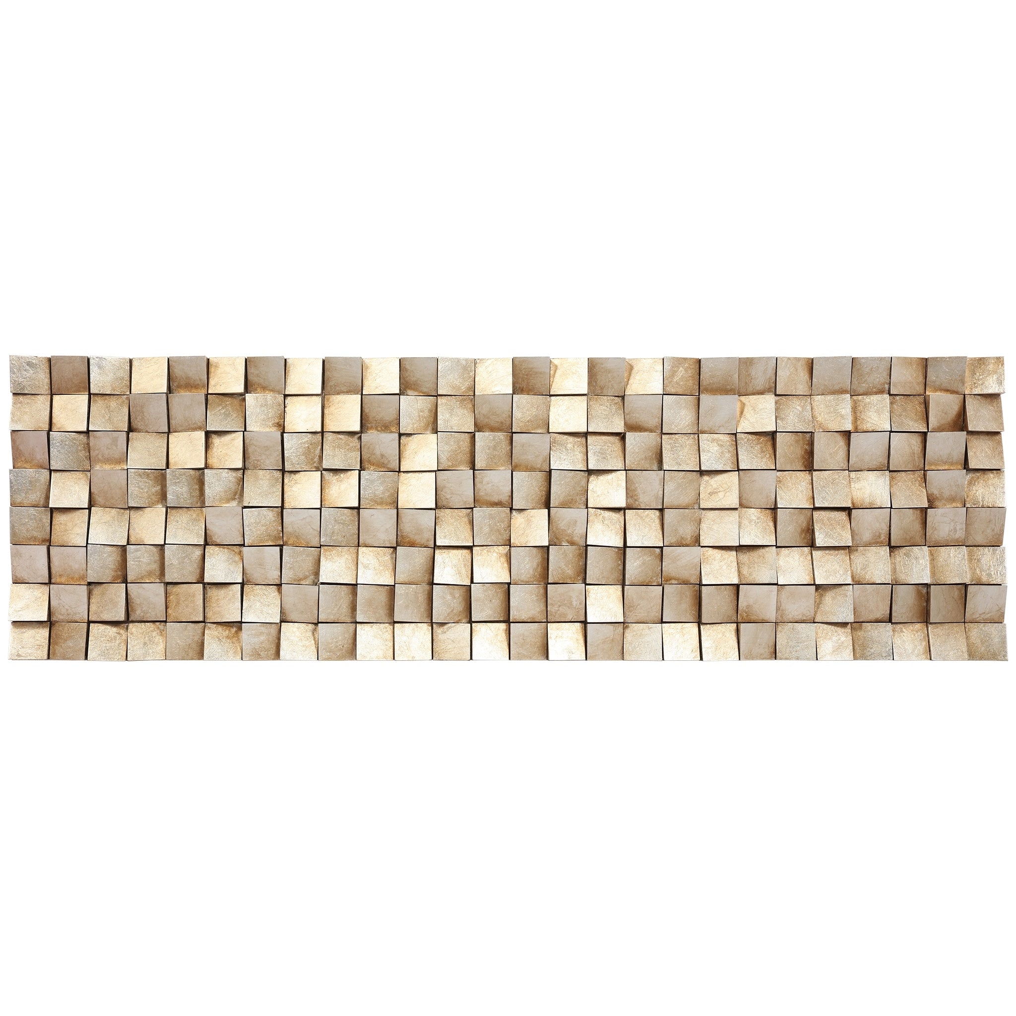 Textured 2 Metallic Handed Painted Rugged Wooden Blocks Wall D Cor