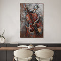 The Bassist Mixed Media Iron Hand Painted Dimensional Wall D Cor