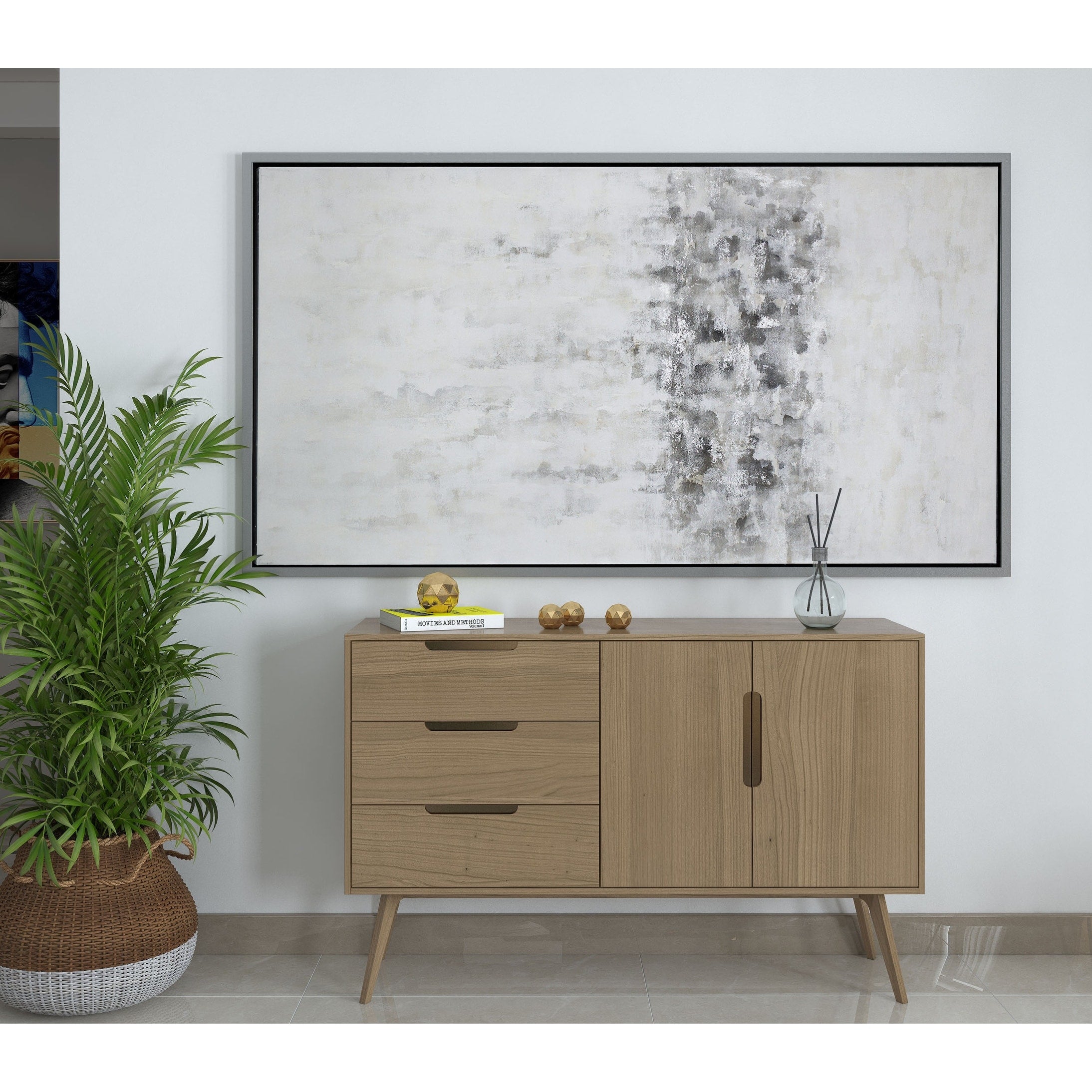 Winter Storm Hand Painted Monochromatic Abstract On Canvas 74 X 2 X 40