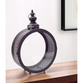 22 Black Distressed Ornate Metal Floor Lantern Candle Holder