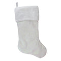 22 Led Lighted White Iridescent Glittered Snowflake Christmas Stocking N A