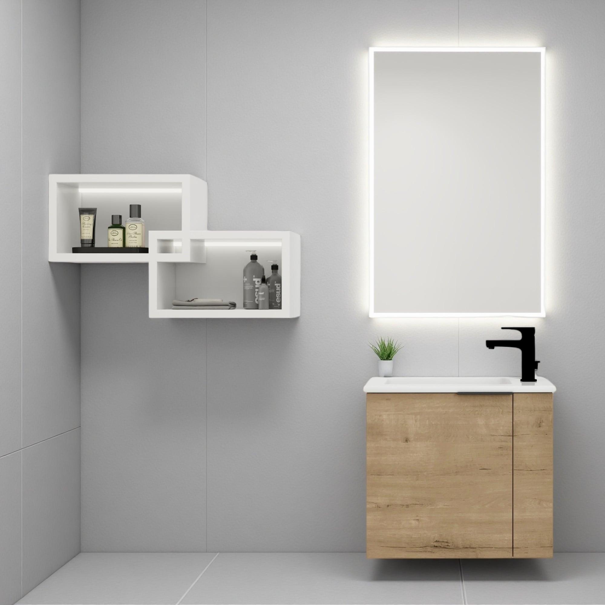 22 Plywood Water Resistant Floating Bathroom Vanity With Sink Soft Close Door For Small Bathroom