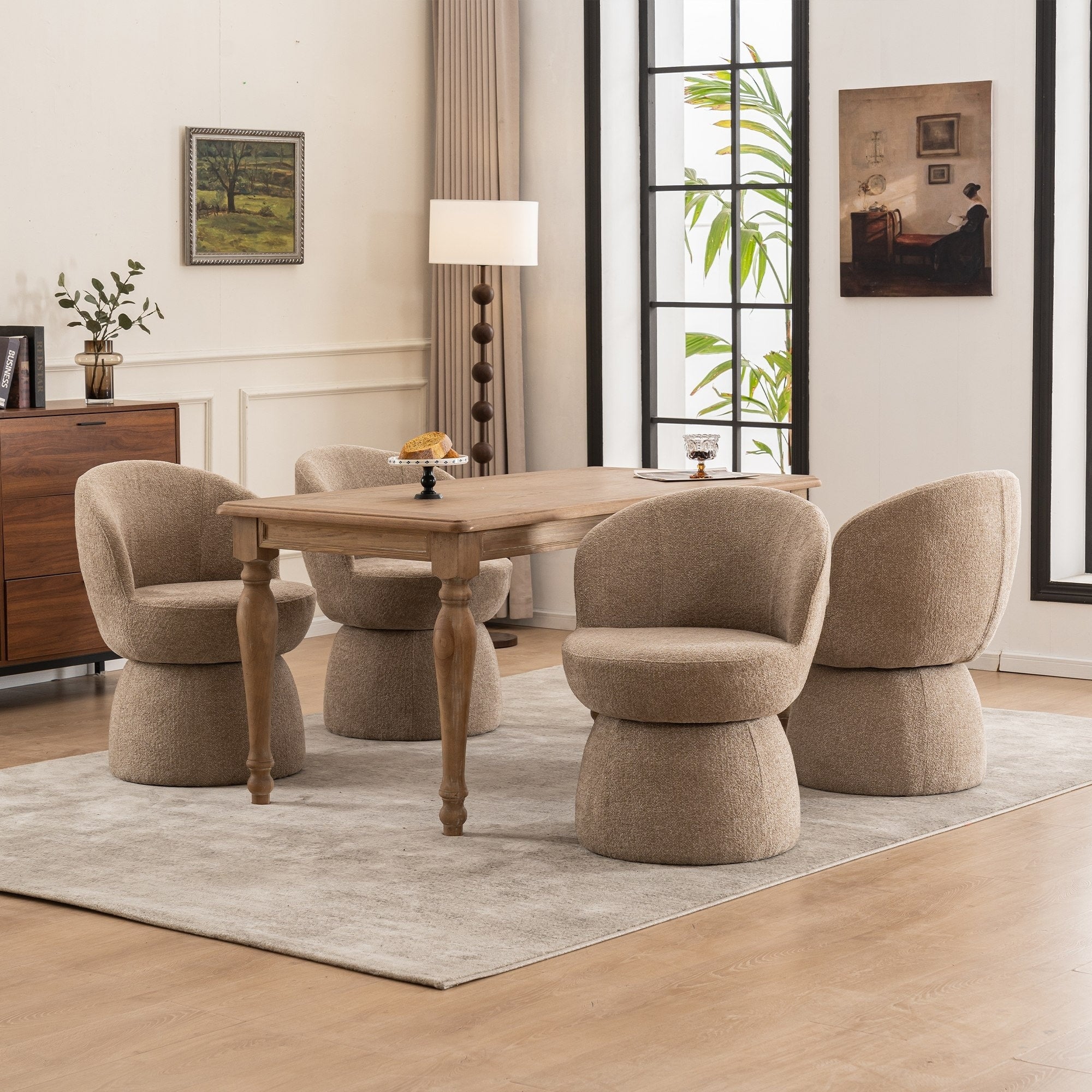 22 Wide Swivel Barrel Dining Room Chairs Set Of 4