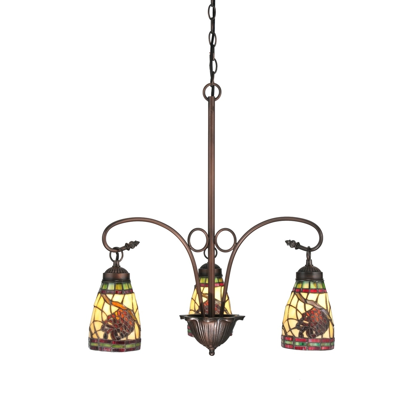 23 Inch Wide Pinecone Dome 3 Lt Chandelier