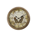 23 In Gear Mechanism Brown Wall Clock 22.75 In