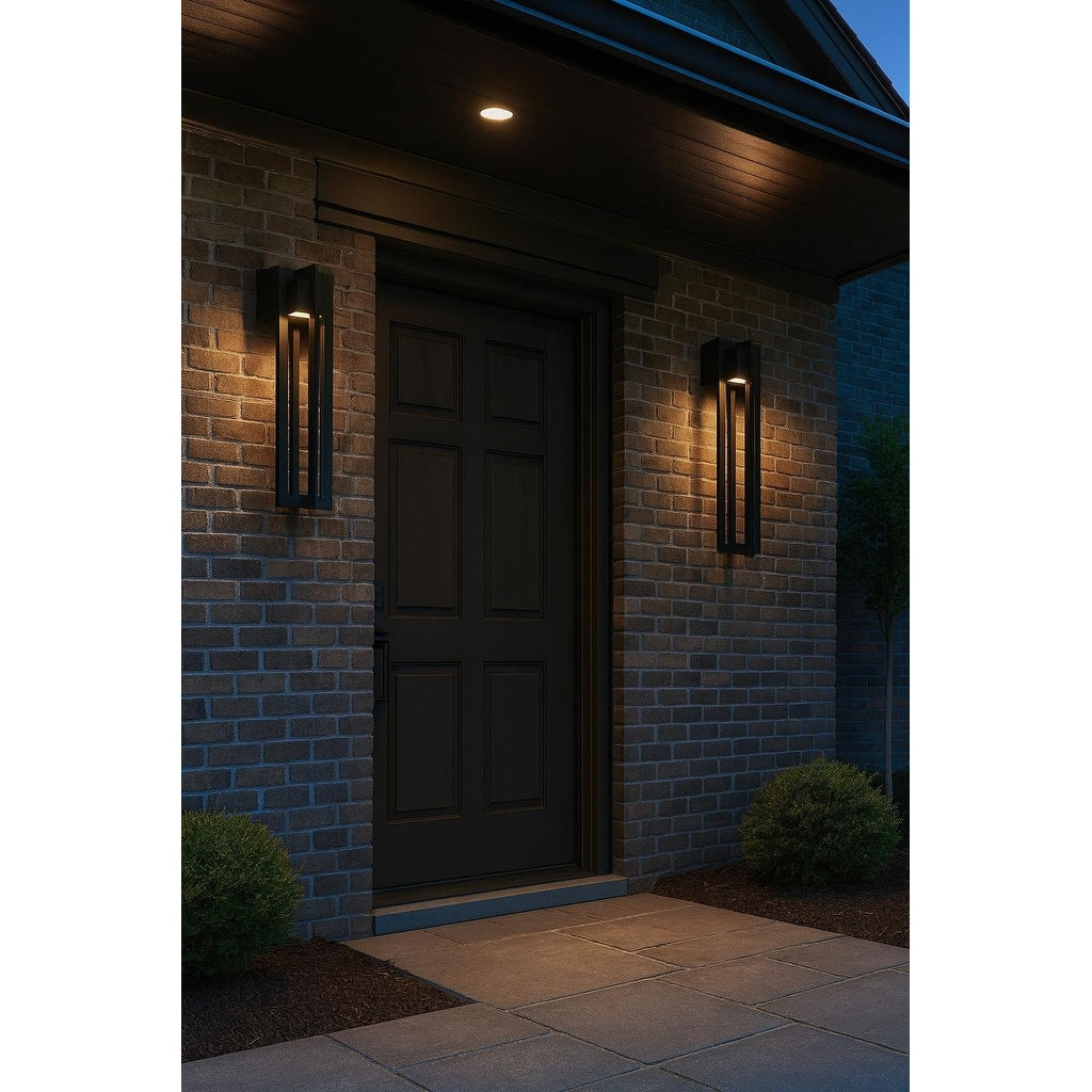 23 Inch Black Integrated Led Outdoor Wall Sconce