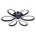 23 Inch Modern Led Ceiling Light 6 Rings Flower Flush Mount Light Fixture With Remote Control Black Dimmable Ceiling Lamp