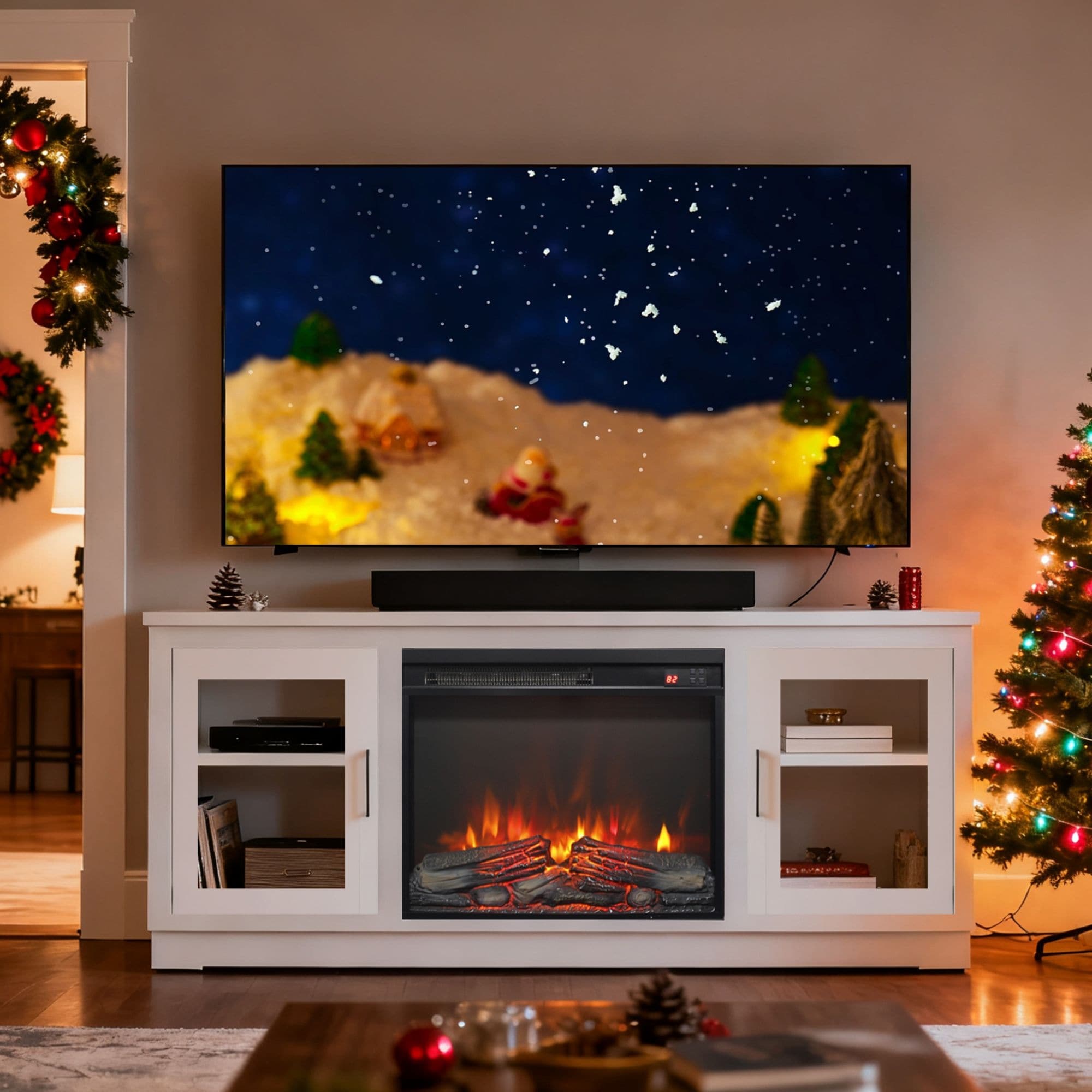 23 Inch Electric Fireplace Insert Remote Control With Timer