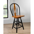 23.25 In.H Black Finish Low Back Wood Frame Barstool Wood Seat Set Of 1 24.75