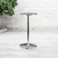 25.5 Inch Round Aluminum Indoor Outdoor Folding Bar Height Table With Base