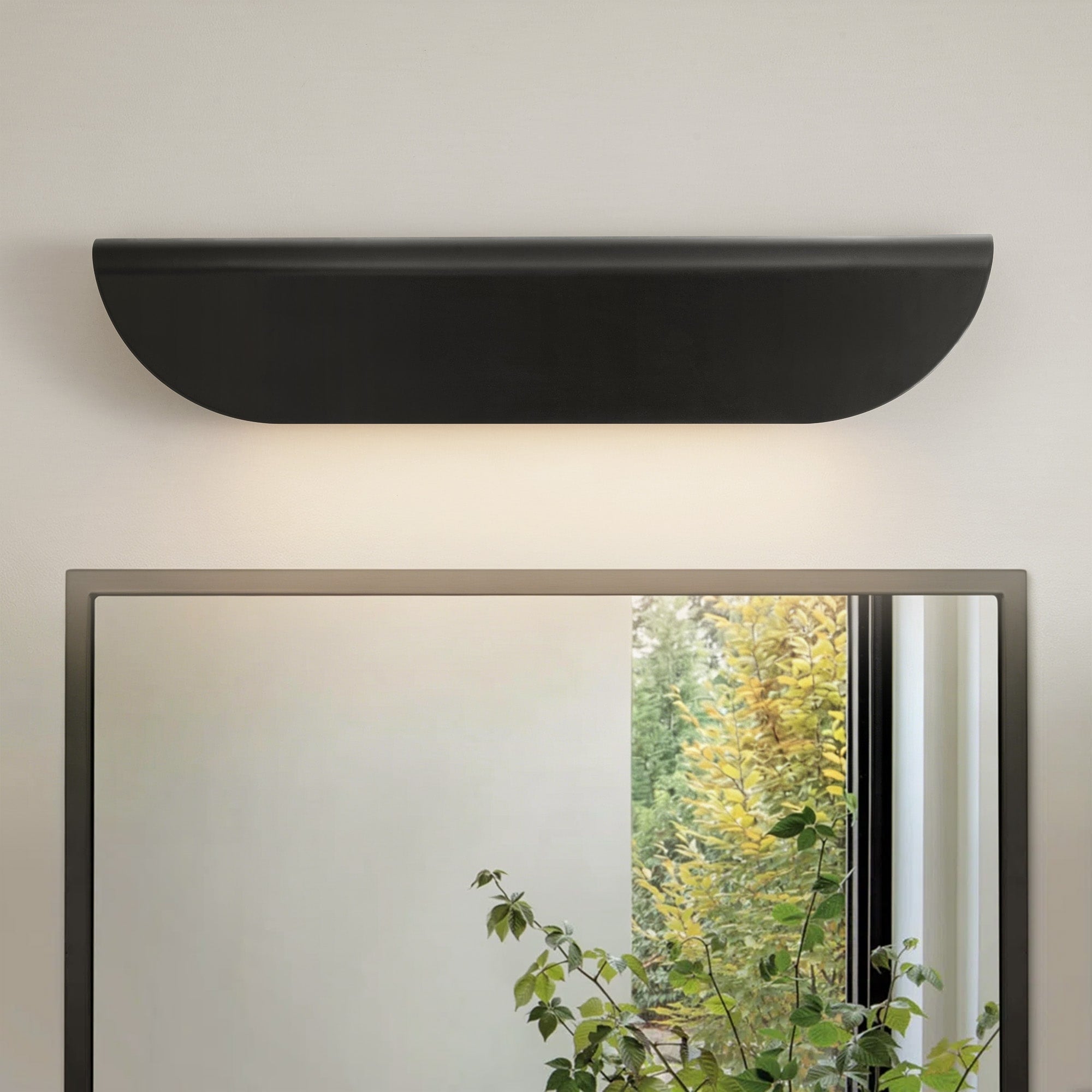 23.6 W 1 Light Modern Industrial Matte Black Linear Arc Shaped Led Wall Sconce For Indoors 23.6 In. W X 5.1 In. H X 2.4 In. D