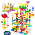 236Pcs Glowing Marble Run With Motorized Elevator 30 Glow In The Dark Plastic Marbles Multicolor