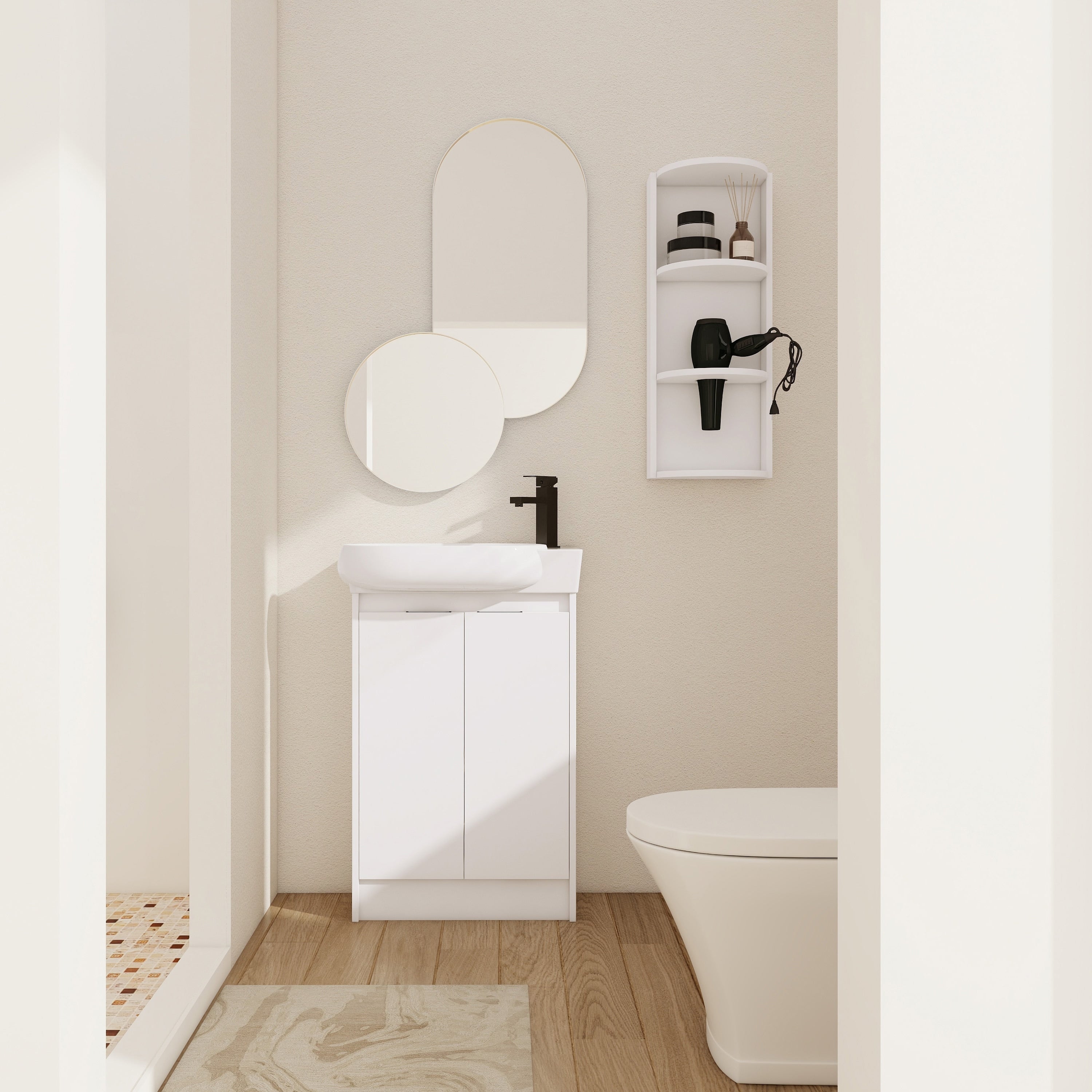 23 Freestanding Bathroom Vanity With Sink And Storage Rack Soft Close Doors
