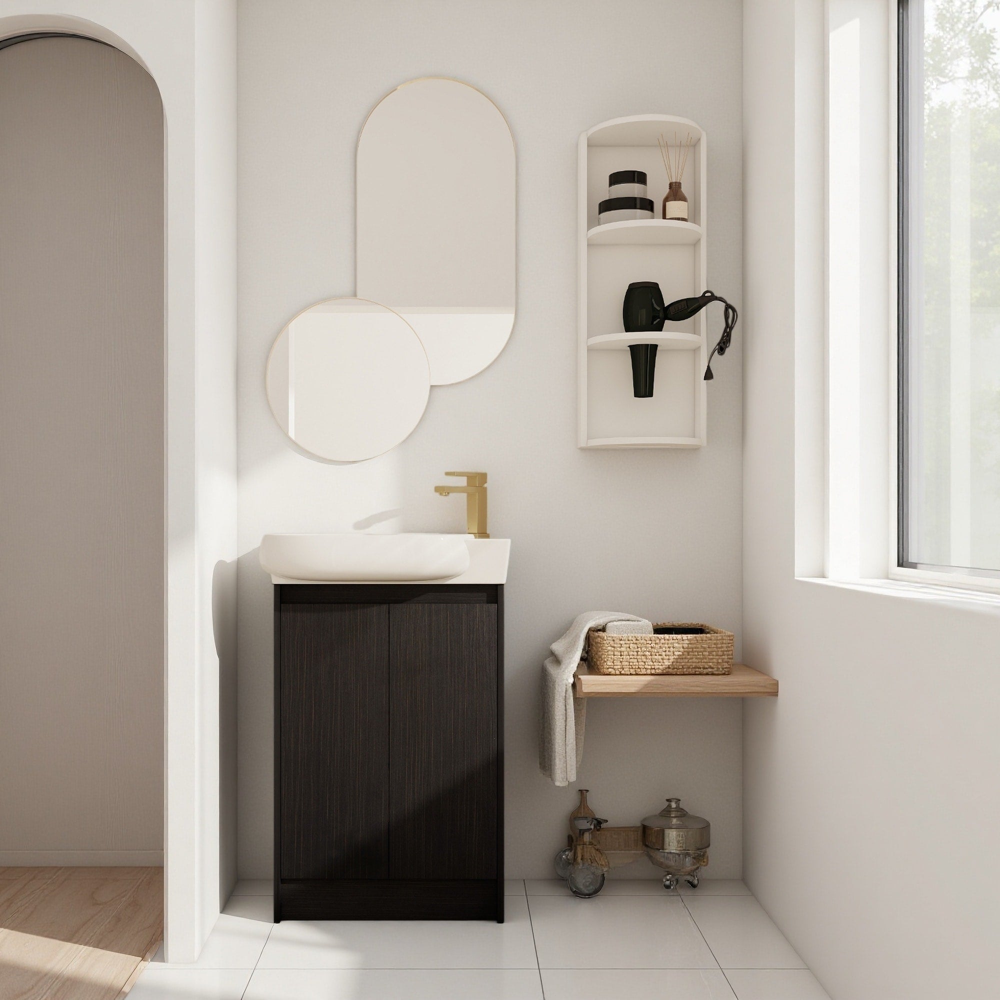 23 Plywood Water Resistant Freestanding Bathroom Vanity With Sink Soft Close Doors