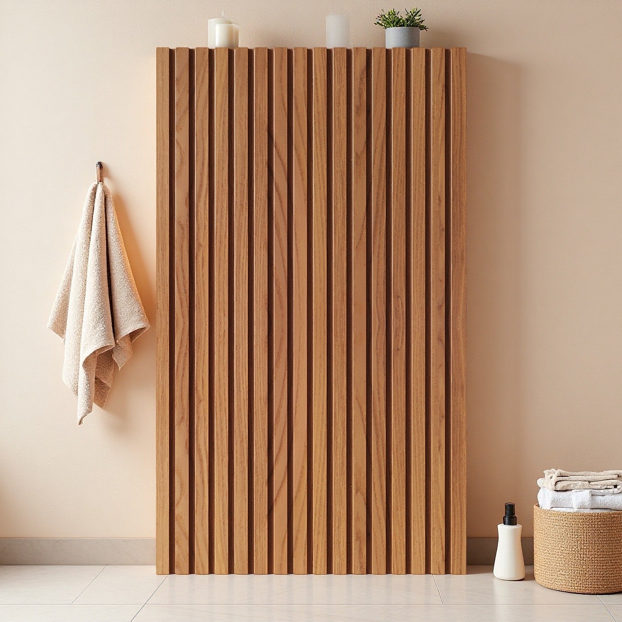 23 Tall Bathroom Wall Mounted Cabinet Narrow Storage Cabinet With Door Oak Finish Suitable For Small Spaces Kd Package
