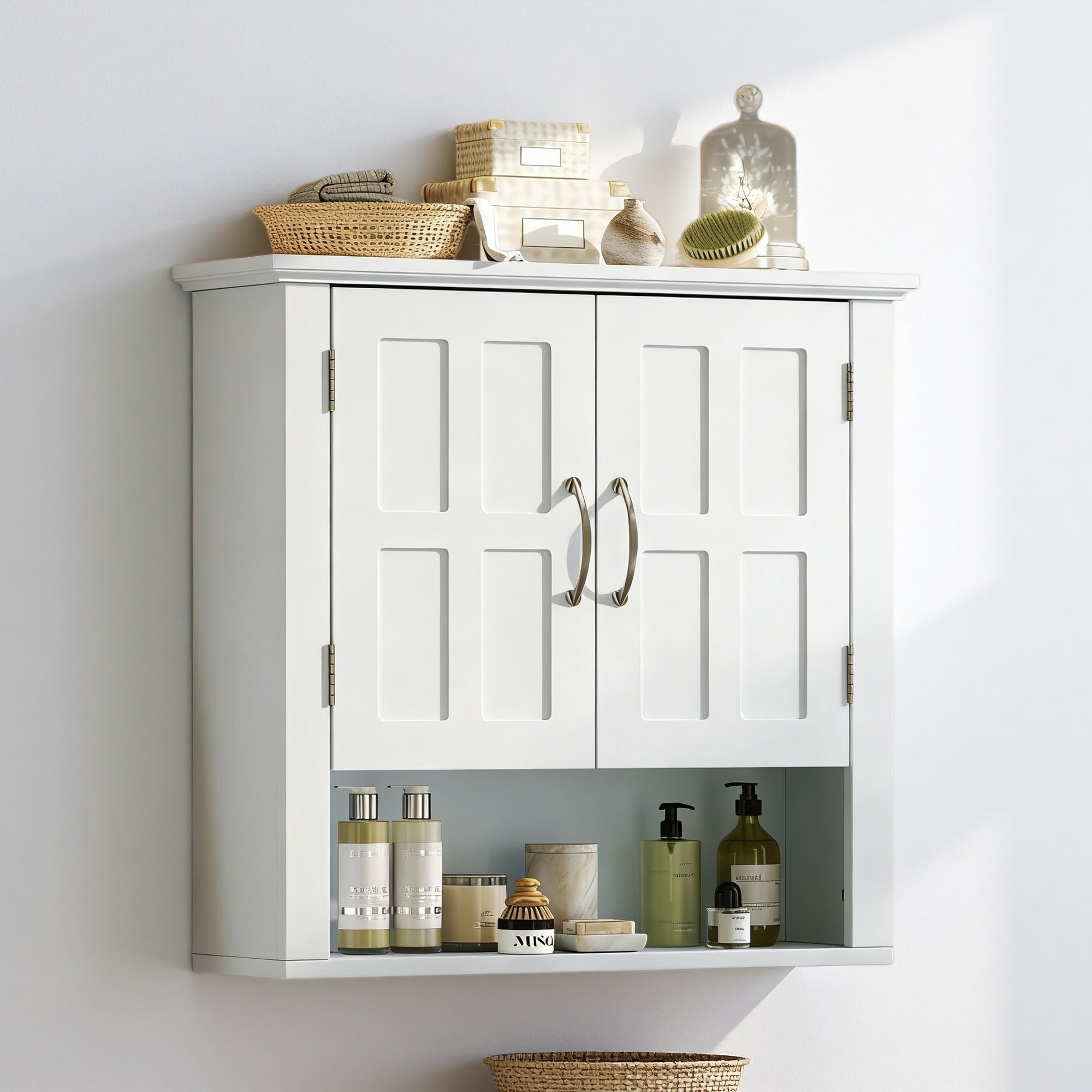 23 H Bathroom Wall Mounted Storage Cabinet Multi Functional Cabinet With Adjustable Shelves Medicine Cabinet For Laundry Room