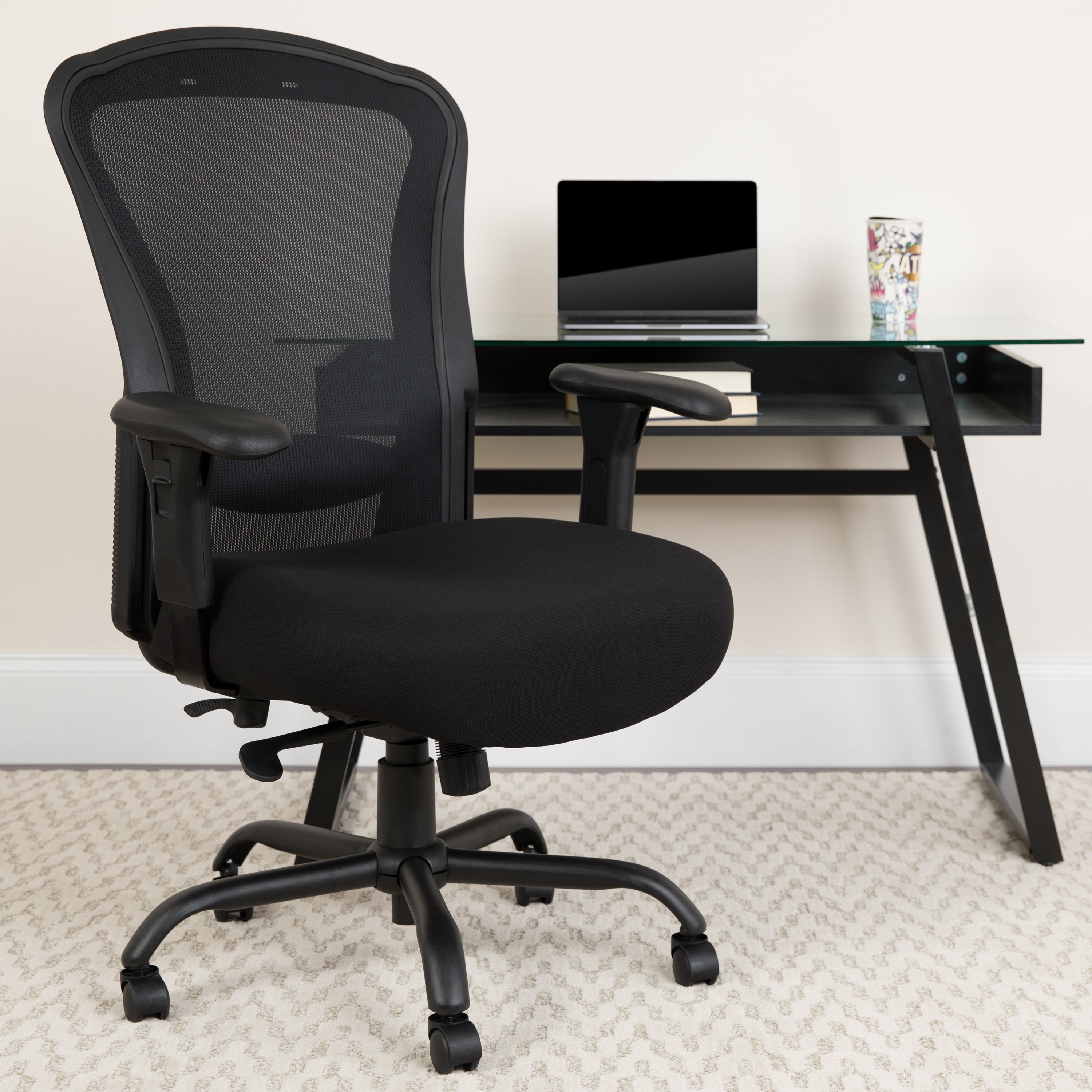 Hercules 24 7 Intensive Use Multi Shift Big And Tall Black Mesh Multi Functional Swivel Chair With Synchro Tilt