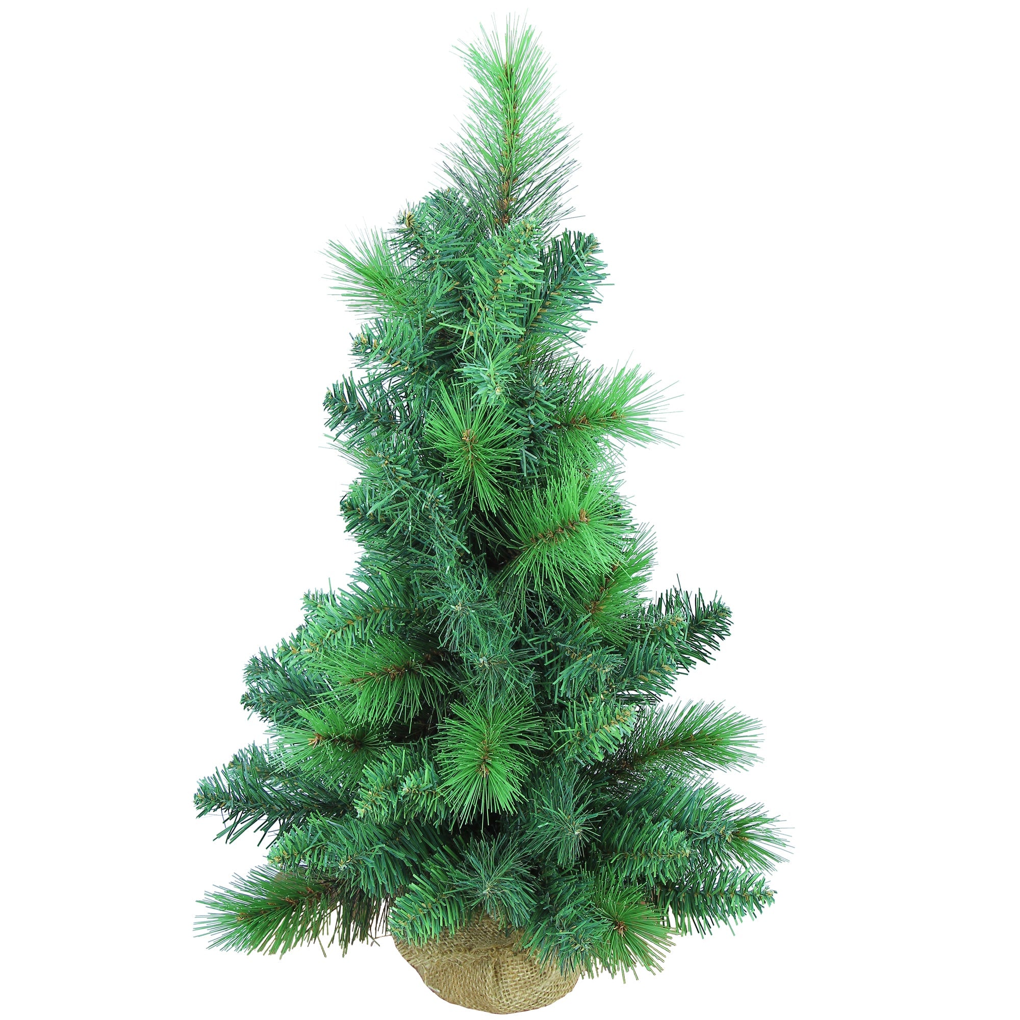 24 Inch Artificial Christmas Mix Needle Pine Tabletop Tree With Burlap Base