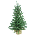 Artificial 24 Inch Mini Christmas Pine Tabletop Tree With Burlap Base