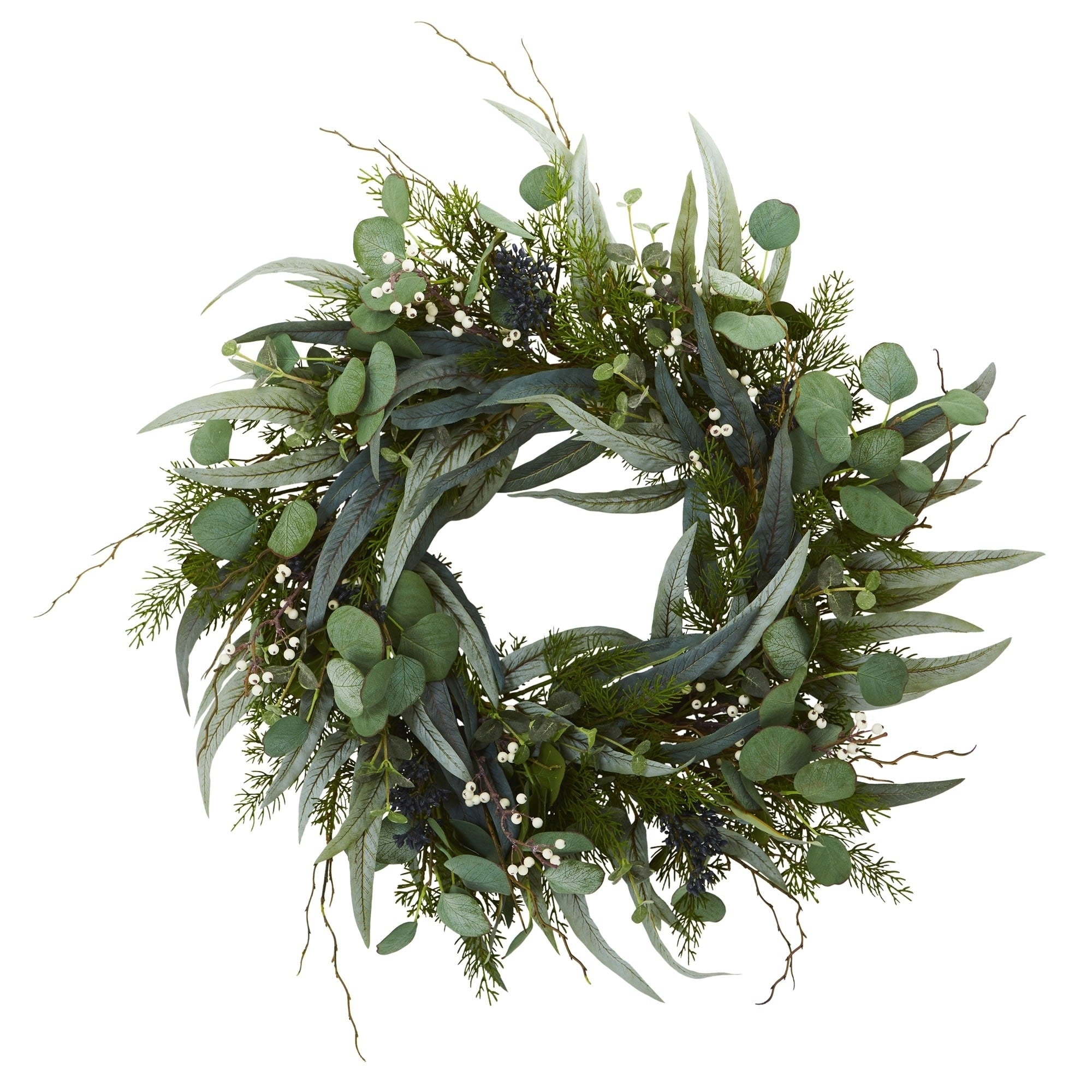 24 Eucalyptus And Mixed Greens Artificial Wreath