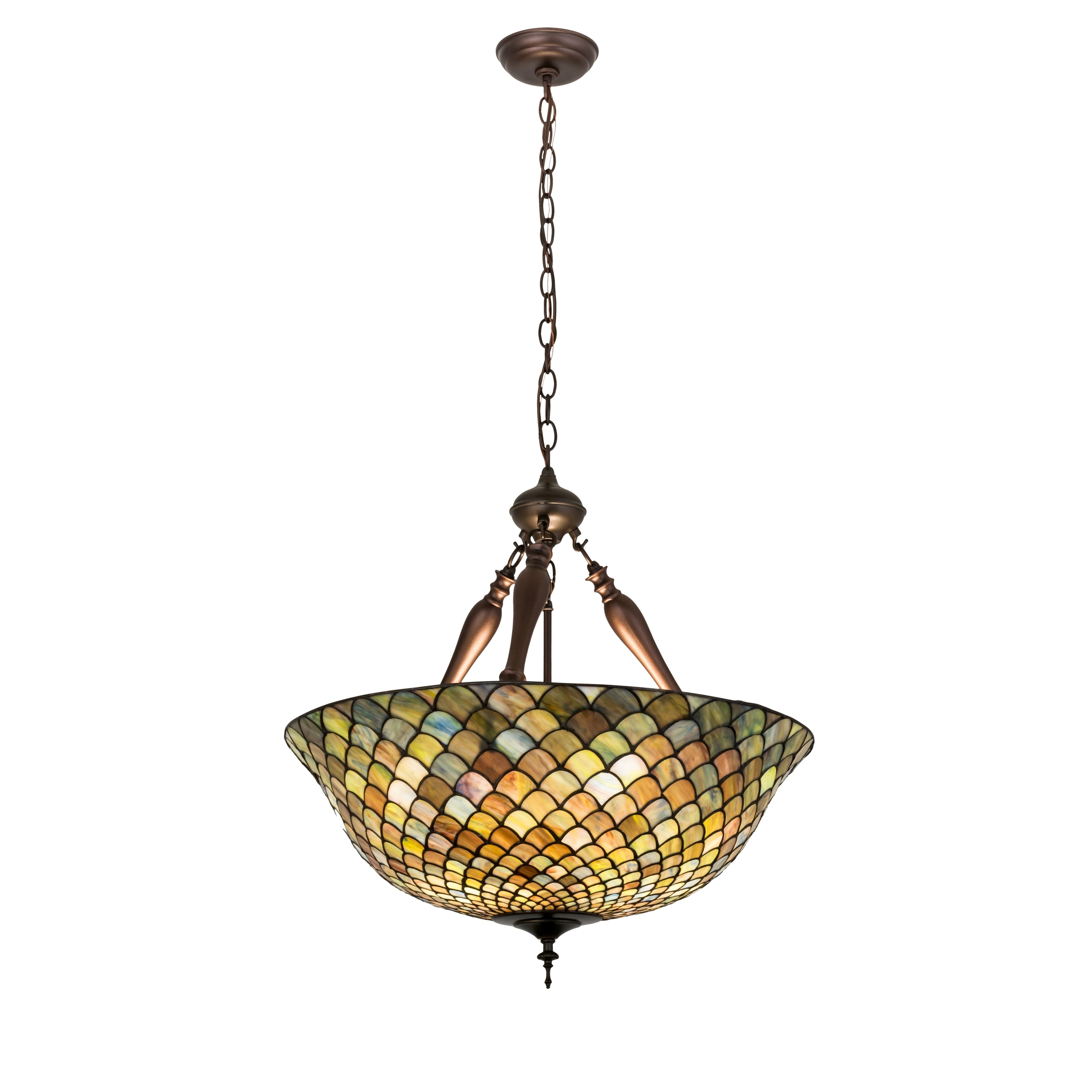 24 In. Wide Tiffany Fishscale Inverted Pendant