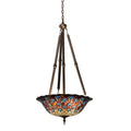 24 In. Wide Tiffany Peacock Feather Inverted Pendant