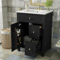 24 Inch Bathroom Vanity With Ceramic Sink 1 Soft Close Door 2 Soft Close Drawers And Double Storage Racks On The Door