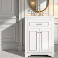 24 Inch Bathroom Vanity With Integrated Ceramic Sink Freestanding Cabinet With Tip Out Drawer Small Space Vanity