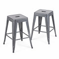 24 Inch Counter Height Stool Backless Metal Bar Stools Set Of 2 Detachable Easy Assembly Space Saving Design For Kitchen
