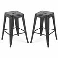 24 Inch Counter Height Stool Backless Metal Bar Stools Set Of 2 Detachable Easy Assembly Space Saving Design For Kitchen