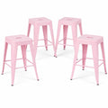 24 Inch Counter Height Stool Backless Metal Bar Stools Set Of 4 Detachable Easy Assembly Space Saving Design For Kitchen