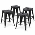 24 Inch Counter Height Stool Backless Metal Bar Stools Set Of 4 Detachable Easy Assembly Space Saving Design For Kitchen