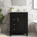 24 Inch French Style Bathroom Vanity With Ceramic Sink Freestanding Small Bath Cabinet With 2 Storage Drawers Adjustable Shelf