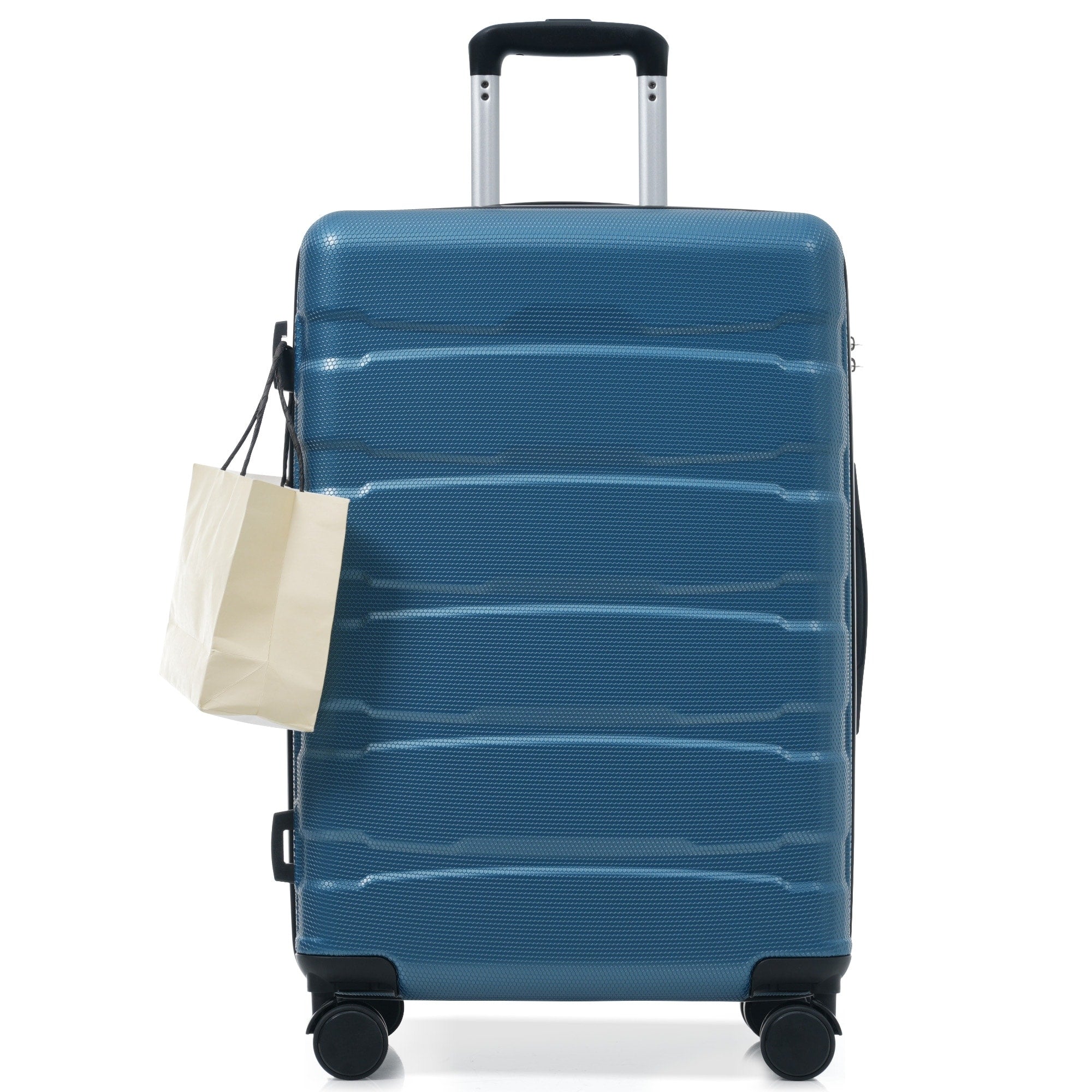 24 Inch Hardshell Abs Checked Luggage Durable Expandable Travel Suitcase With Spinner Wheels Tsa Lock