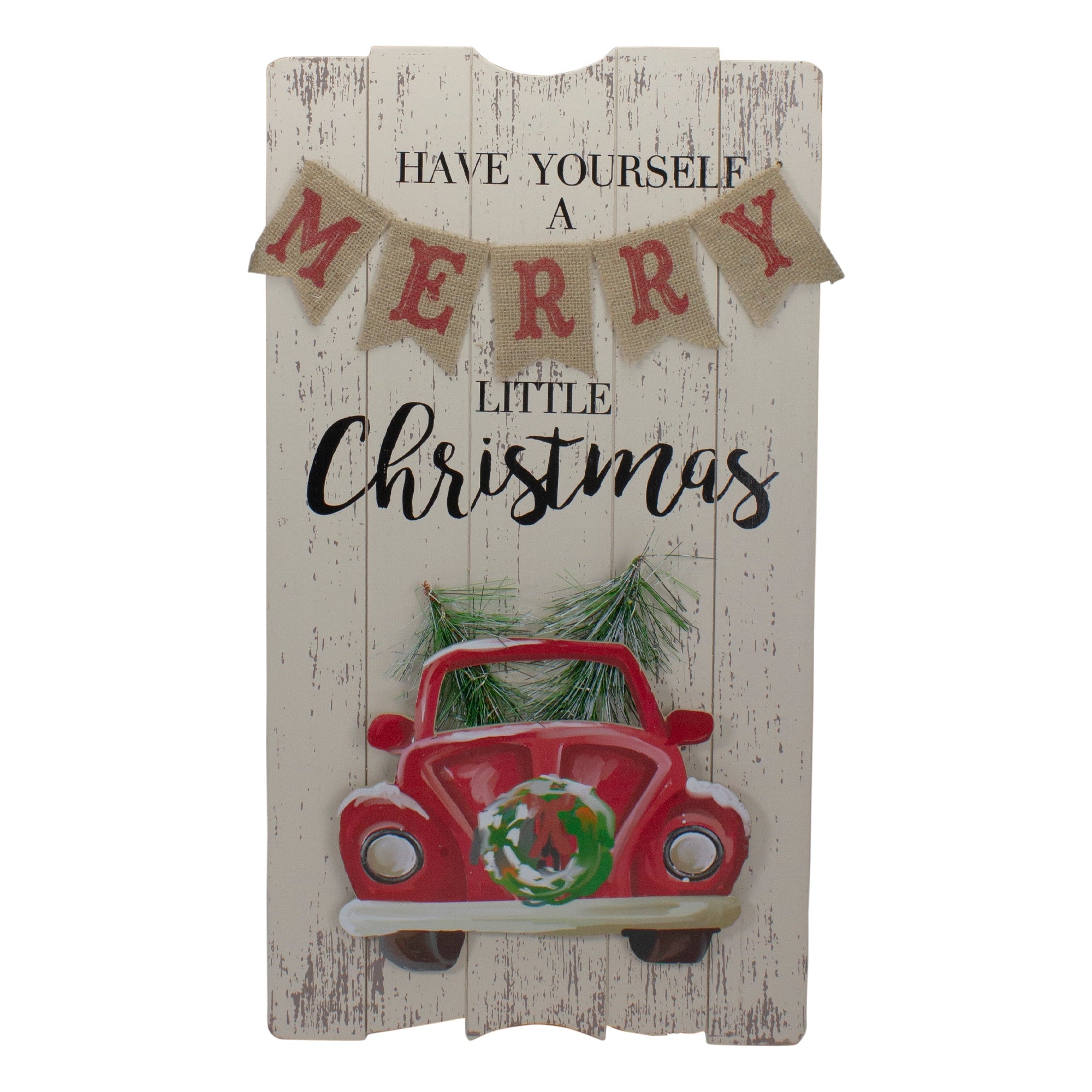 24 Lighted Merry Little Christmas Vintage Red Trailer Wall Decor.