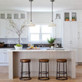 The Urban Port Wooden 24 Inch Circular Counter Height Bar Stool With Metal Base Brown And Black