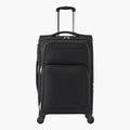 24 Inch Softside Expandable Luggage With Spinner Wheels Checked Suitcase Black
