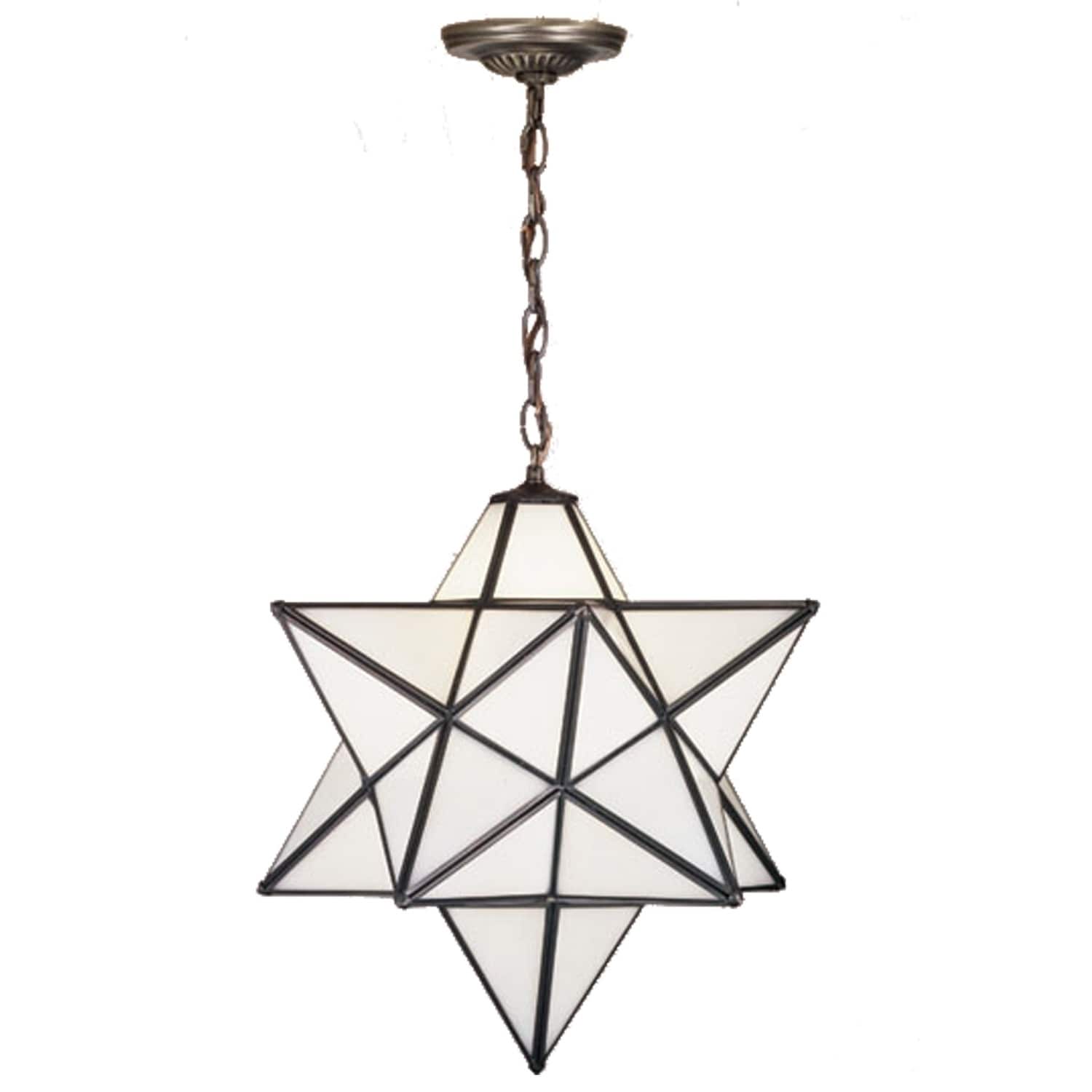 24 Inch Wide Moravian Star White Pendant