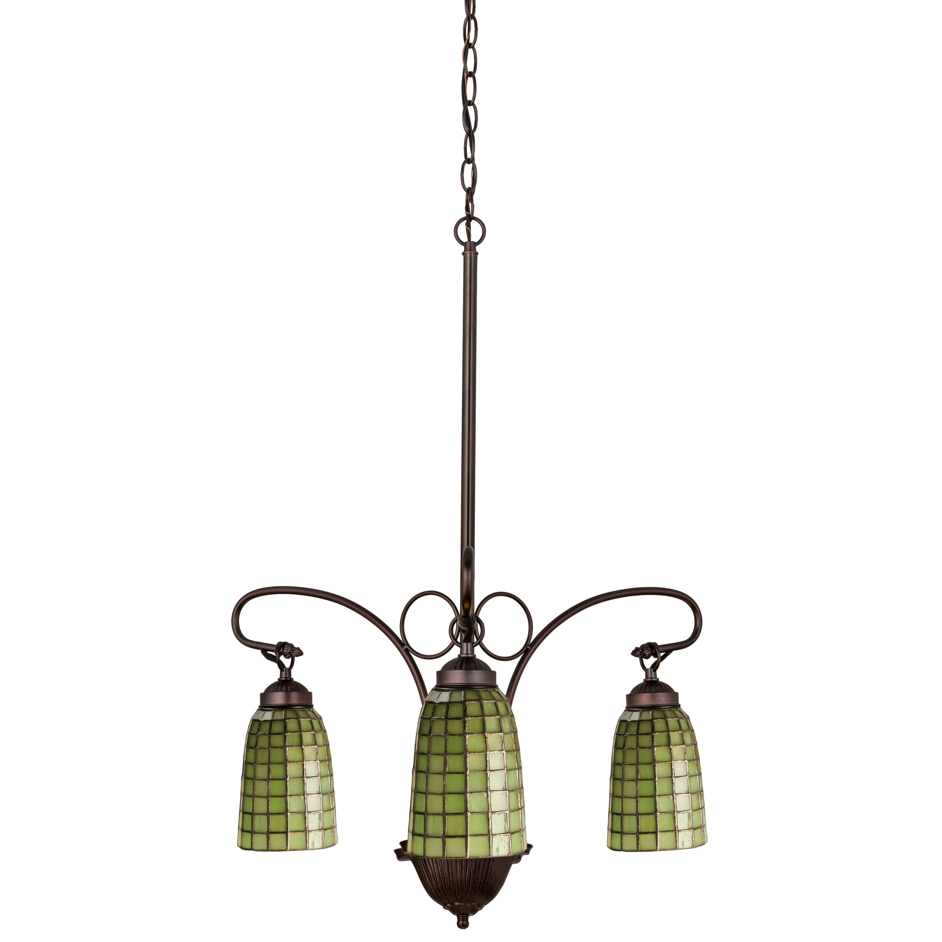 24 Inch Wide Terra Verde 3 Lt Chandelier