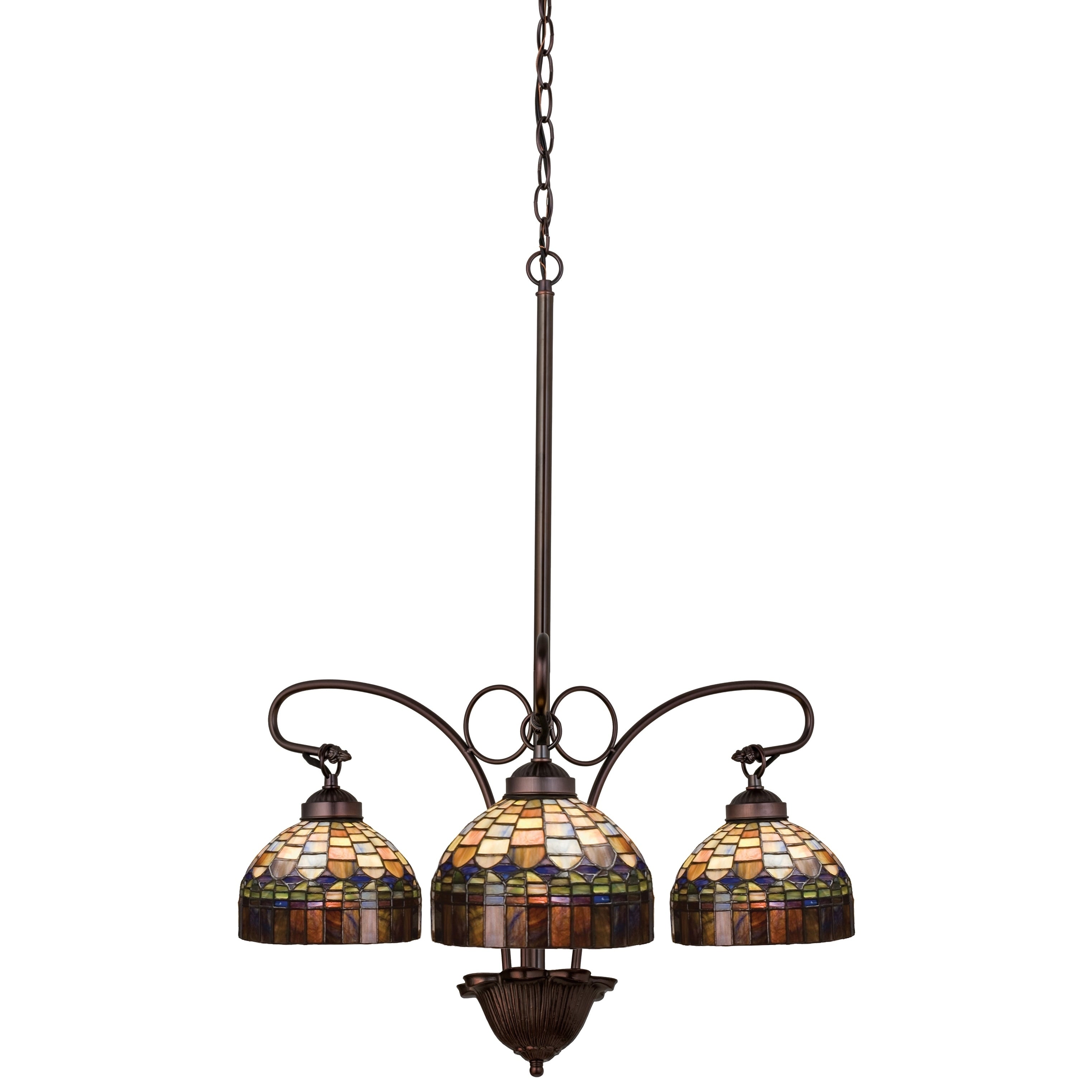 24 Inch Wide Tiffany Candice 3 Lt Chandelier