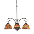 24 Inch Wide Tiffany Fishscale 3 Lt Chandelier